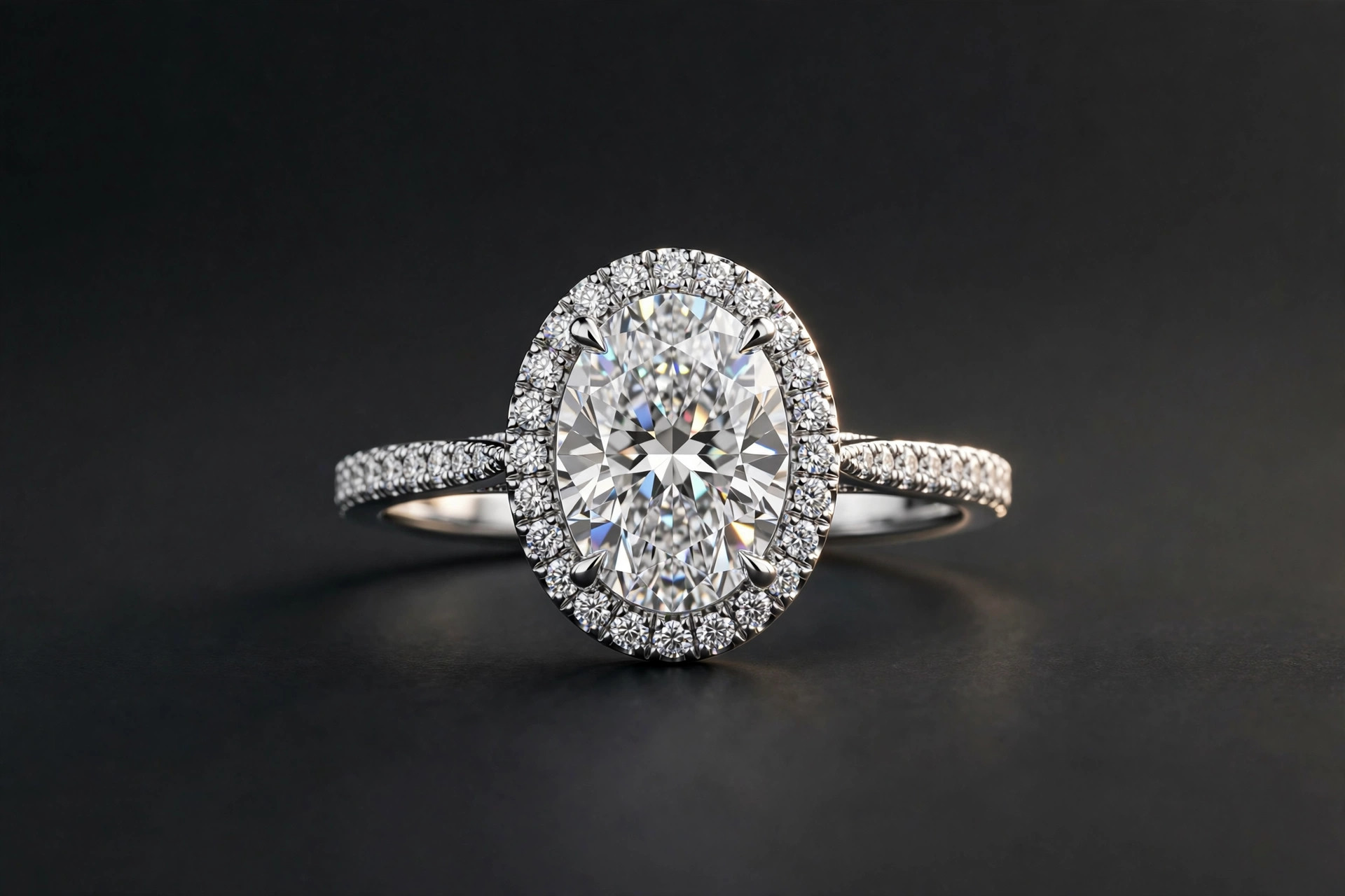 Moissanite halo ring